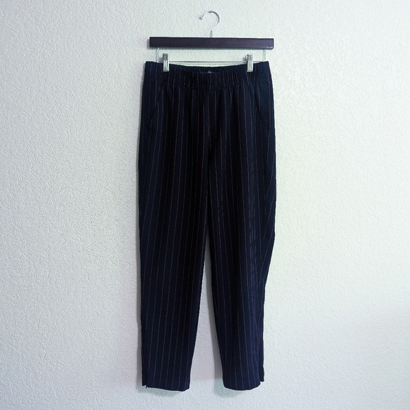 Abercrombie & Fitch Navy And Red Pinstripe Trousers - Picture 1 of 4